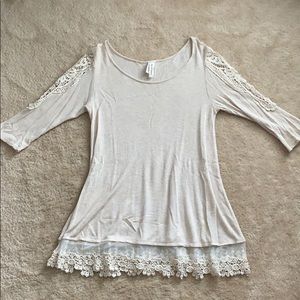Cream Lace Detail Top